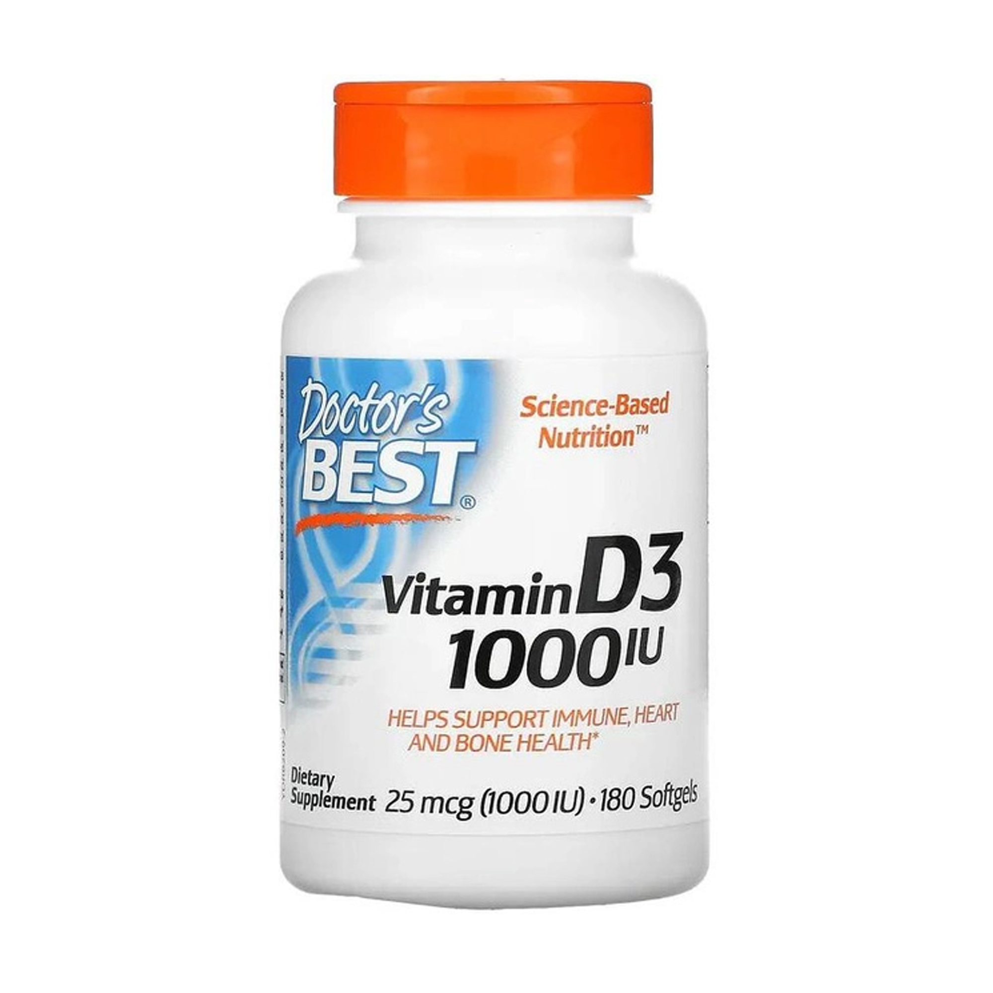 Вітамін Д3 Doctor's Best Vitamin D3, 1000 МО, 180 гелевих капсул